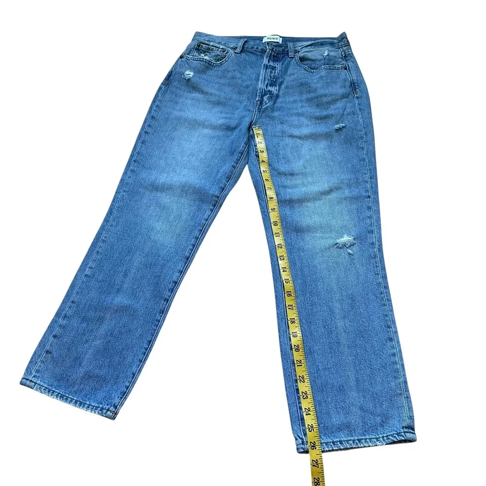 Pistola Charlie High Rise Straight Leg Cropped Jeans Ventura Light Wash Size 29